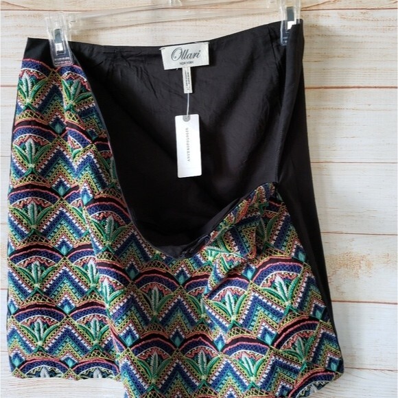 Anthropologie Ollari Deco Embroidered Beaded Cotton Mini Skirt - Picture 6 of 10